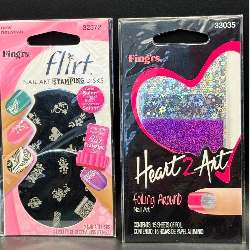 Fingrs Nail Art Stamping Disks and Heart 2‎ Art Foiling Around Nail Art Kit